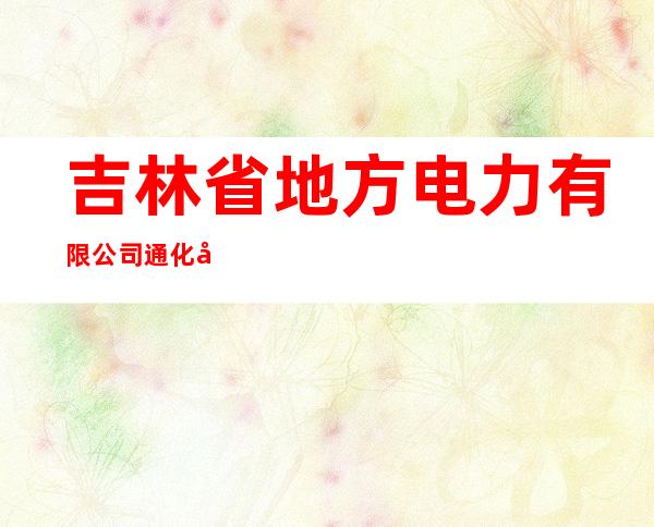 吉林省地方电力有限公司通化分公司二密供电营业所