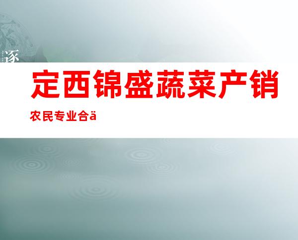 定西锦盛蔬菜产销农民专业合作社