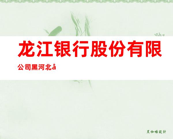 龙江银行股份有限公司黑河北安支行